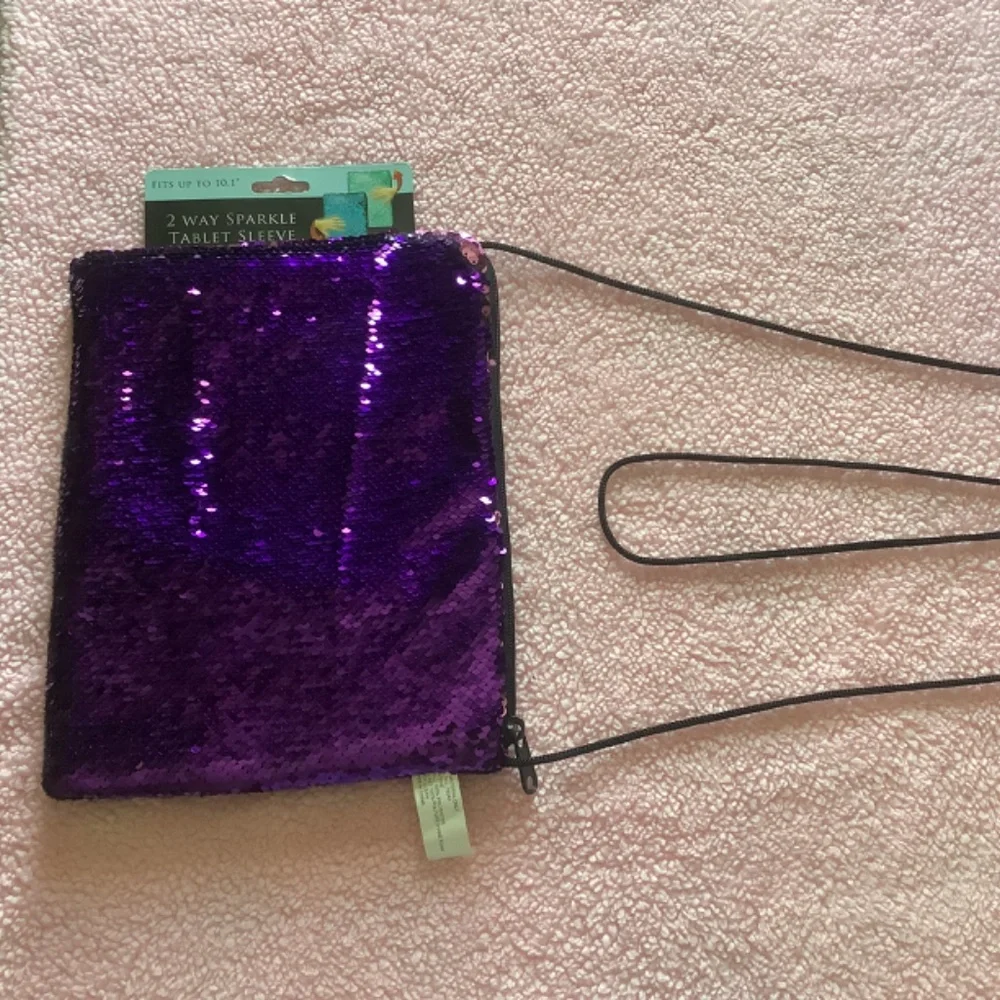 💜 Two way sparkle TABLET sequin sleeve PINK/PURPLE 10.1 inch BRAND NEW👛
